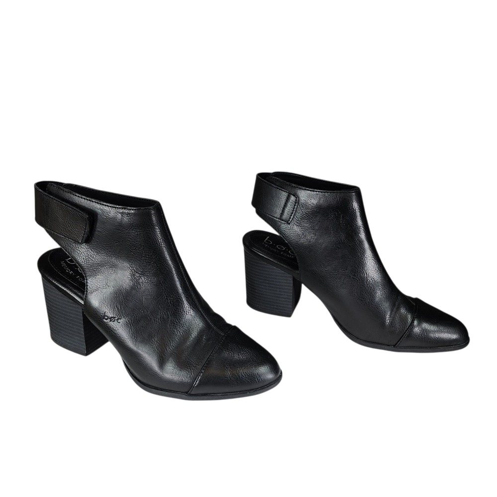 Born BOC Slingback‎ Booties sz 9M Women Bingly Shootie Black Chunky Heel Mule 3"